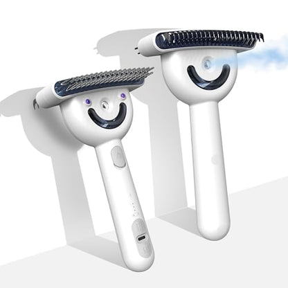 Dog brush for shedding & Cat Grooming Comb kit– Pet Steam brush with UV Sterilization, Rechargeable - Suitable for long-haired or curly-haired pets. Removes tangled hair