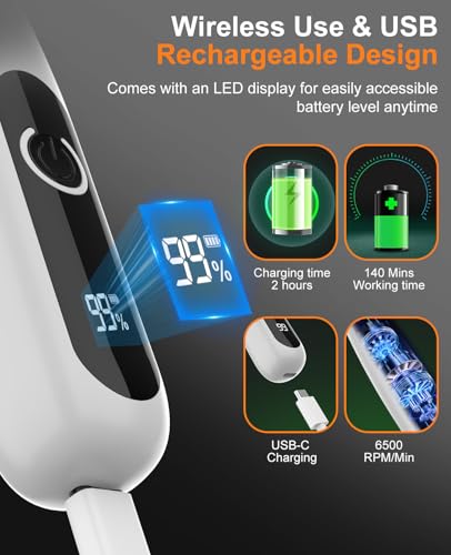 IREDOON 2026 New Pet Precision Trimmer, 35dB Low-Noise Dog Paw Trimmer with LED Light, Safe Curved Ceramic Blade Electric Pet Paw Grooming Kit for Dogs & Cats Paw, Ear, Face, Butt, Eyebrows