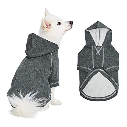 Blueberry Pet Essentials Dog Hoodie – 12 inch, Cotton‑Blend Sweatshirt with Hood, Charcoal Grey, Machine‑Washable Small‑Dog Jersey - color: Dog Hoodie - Charcoal Grey, size: 12 inch (Pack of 1)
