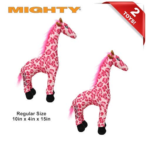 MIGHTY Tuffy 2 Pack Giraffe Dog Toys | Ultra Durable Plush Toy with Multiple Layers & Reinforced Seams , Washable and Floats , Mighty® Construction - color: 2PK Pink Giraffe