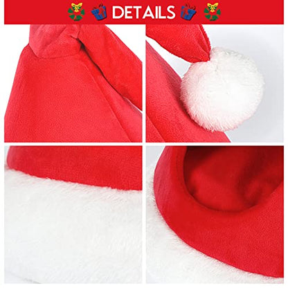 NIBESSER Cat Bed Christmas Hat Cat Tent House Self-Warming 2 in 1 Removable Comfortable Triangle Pet Teepee Xmas Dog Cave in Winter (Red)