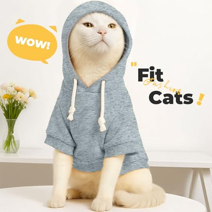 PETCARE Basic Dog Hoodie Sweaters for Small Medium Large Dogs Cats Puppy Clothes Soft Warm Fleece Dog Hoodies Sweatshirt with Small Pockets Fall Winter Chihuahua Dachshund Golden Retriever Outfits - color: Grey, size: XL(Suggest 10-14 lbs)