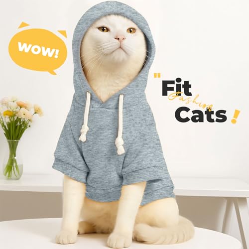 PETCARE Basic Dog Hoodie Sweaters for Small Medium Large Dogs Cats Puppy Clothes Soft Warm Fleece Dog Hoodies Sweatshirt with Small Pockets Fall Winter Chihuahua Dachshund Golden Retriever Outfits - color: Grey, size: S(Suggest 1-3 lbs)