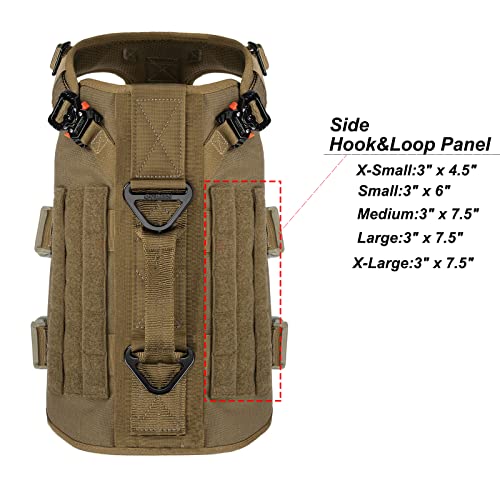 ICEFANG GN3 Tactical Dog Harness with 6X Buckle,Dog Molle Vest with Handle,3/4 Body Coverage,Hook and Loop Panel for ID Patch,No Pulling Front Clip (M (25"-31" Girth), Coyote Brown) - color: Coyote Brown, size: Medium (Pack of 1)