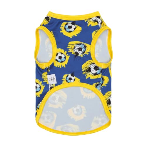 CuteBone Football Dog Shirts 2-Pack Soft Pet Clothes Breathable Summer Vest for Small Puppy and Stretchy Cat Apparel 2BX23S - color: Soccer Splash, size: Small