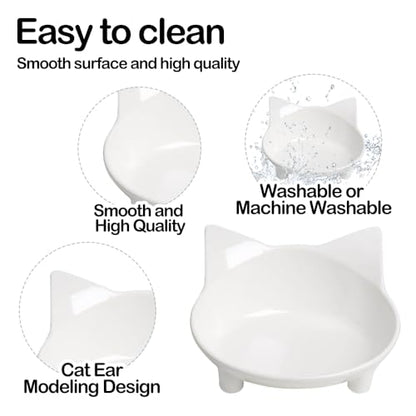 Cat & Dog Food Bowl – Non-Slip Wide Shallow Pet Dish for Whisker Fatigue Relief, Safe for Puppies & Rabbits(Safe Food-Grade) - color: 3Grey+White+Pink