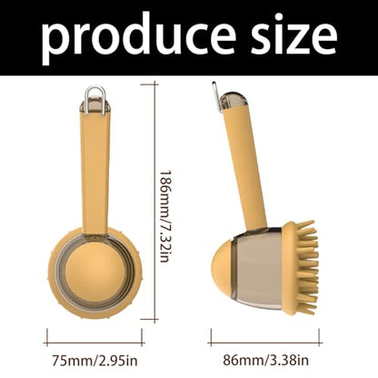 Bristles Dog Bath Brush for Bathing Massage Grooming Tool with Shampoo Dispenser for Efficient Dog Cats Pet Shower Brush for - color: Coffee