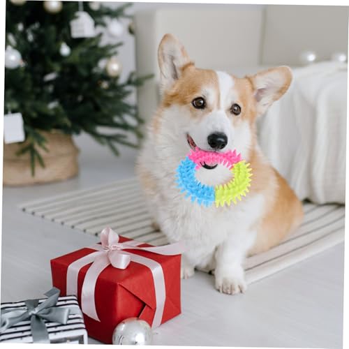 BESPORTBLE Chew Toy for Dogs 3pcs Dog Ring Toys Teething Ring Water Resistant Easy to Clean