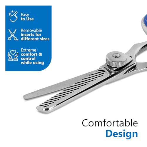 Professional 4.5-Inch Thinning Shears - Small Dog Grooming Scissors for Dogs' Faces and Eyes - Sharp & Durable - Ideal for Tight Spaces and Detailed Grooming - Pet and Cat Grooming Supplies - size: 4.5 Inch