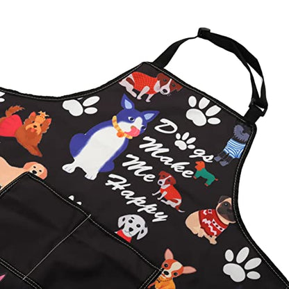 CMNIM Cute Dog Grooming Apron - Waterproof & Perfect for Trainers & Groomers - color: Dog Apron