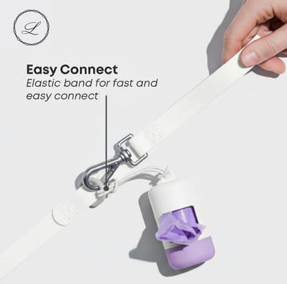Dog Poop Bag Holder [2-Pack] | With 30 Extra-thick Dog Bags for Poop | Waste Bag Dispenser with Premium Soft-Touch Coating | Enlarged Dispense Opening, Stylish Color-Block Design (Lavender Cloud) - color: Lavender Cloud
