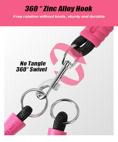 Hands Free Double Dog Leash for Two Dogs, No Tangle 360° Swivel Fit for Small and Medium Breeds, Adjustable Split Leads (Purple(5A Level Pet-Friendly Premium Edition) - color: Purple(5A Level Pet-friendly Premium Edition）