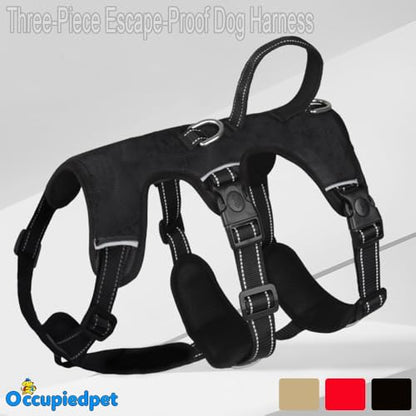 Red No-Pull Dog Harness, Reflective Padded Design for Small/Medium/Large Dogs, Adjustable & Escape-Proof Dog Vest. L: 61-99 lbs (Chest:21-28",Neck:18-25") - color: Red, size: L:61-99 lbs (Chest:21-28",Neck:18-25")