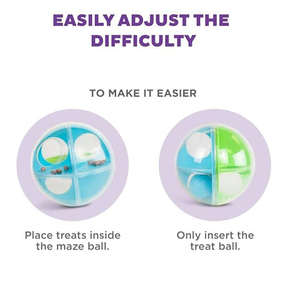 Outward Hound by Nina Ottosson A-Maze Ball Dog Treat Puzzle Ball, Level 2 Intermediate, 8.46" Diameter, Green - color: A-Maze Ball (Blue, Green)