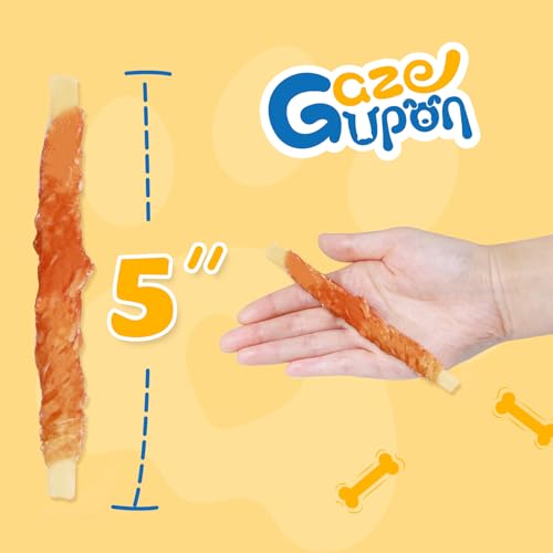 Gazeupon Dog Treats for Small Dogs, Soft Chicken Wrapped Cod Sticks, Rawhide Free Training Treats for Small Breeds, Healthy Chewy Snacks with Omega-3