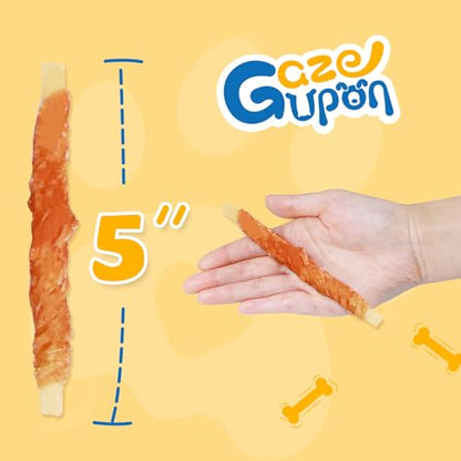 Gazeupon Dog Treats for Small Dogs, Soft Chicken Wrapped Cod Sticks, Rawhide Free Training Treats for Small Breeds, Healthy Chewy Snacks with Omega-3