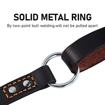 Leather Dog Leash Traffic 6ft Heavy Duty Training for Large Medium Small Breed Dog Brown Double Handle Pet Leashes (6FT * 4/5", Brown) - color: Dark Drown, size: 6FT * 4/5"