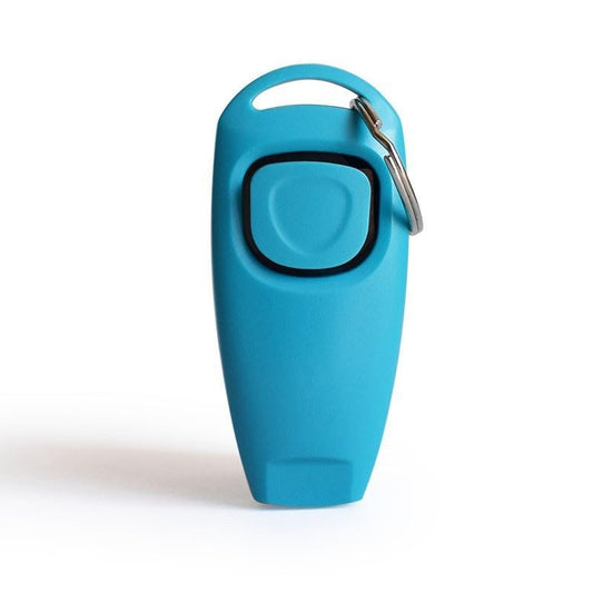 2 in 1 Pet Whiste Training Clicker with Wrist Strap, Suitable for Dog, Cat, Bird or Other Pets(Sky Blue) - color: Sky Blue