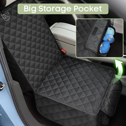 Dog Car Seat Cover for Front Seat, Waterproof Full Protection Pet Car Seat Cover with Side Flaps, Non-Slip Front Seat Protector with Pocket for Cars, Trucks, SUVs
