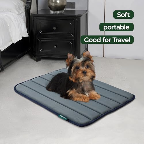 BALANCE Dog Crate Pad, Dog Foam Crate Mat Kennel Pad, Washable Water-Resistant Pet Bed Flat Dogs Cage Mat for Small Dogs - color: Dusty Blue, size: 24.0"L x 18.0"W x 0.8"Th