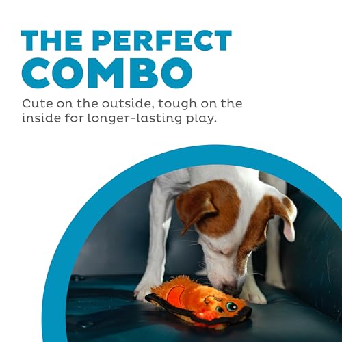 Outward Hound Durablez Minis Stuffing-Free Squeaky Plush Dog Toy for Puppies & Small Dogs - Interactive, Soft Yet Tough, No Mess, Jumbo Squeaker, Long-Lasting Play, Dog - color: Dog, size: X-Small (Pack of 1)