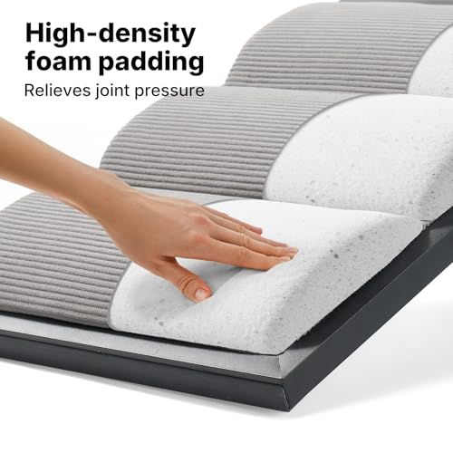 Veehoo Dog Ramp for Bed Couch Height Adjustable from 17" to 23", Foldable Stairs for Dogs to Get on Bed 17" Extra Wide, Portable Pet Doggie Steps Indoor with Non Slip Pad, Support up to 150 lbs - size: 48"L x 17"W x 23"H