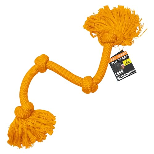 Playology Dog Toys | Dri-Tech Rope Tug of War Dog Toy for Tough Chewers | Cheddar Cheese Scented Mega Size Tug Rope Toys for Extra Large Dogs - size: Mega, style: Cheddar Cheese