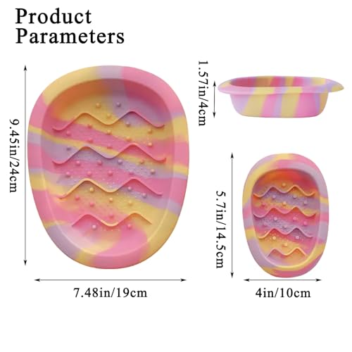 Colorful Slow Feeder Bowl for Large & Small Pets Silicone Easy to Clean Dog Food Bowl Slow Feed Dog & Cat Bowls for Interactive (Pink S) - color: Pink