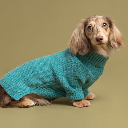 Fitwarm Knitted Dog Sweater - Thermal Winter Clothes for Small Dogs, Boy & Girl - Teal Blue, Small - color: Steel Blue, size: Small