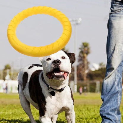 UPKOCH Dog Chew Ring for Medium Dogs Sturdy Eva Solid Large Pet Chewing Yellow Pull Ring Puppy Teething Interactive Training Accessory