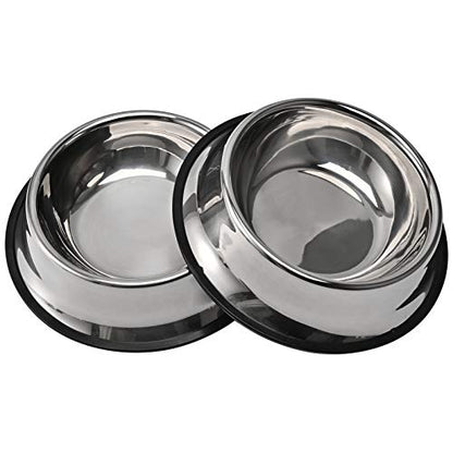 2Packs Stainless Steel Dog Bowl with Anti-Skid Rubber Base for Small/Medium/Large Pet, Perfect Dish, Pets Feeder Bowl and Water Bowl Perfect Choice for Dog Puppy Cat and Kitten (26oz) - size: 26oz