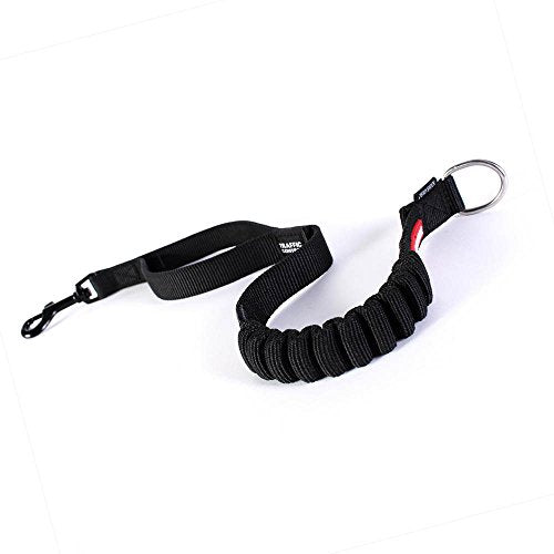 EzyDog Zero Shock Leash Extension – Shock Absorbing Bungee Leash Extender for Dogs That Pull or Excite, with Traffic Control Handle (24”, Black) - color: Black