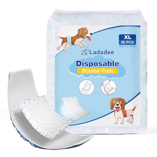 Dog Diaper Liners Booster Pads for Female and Male Dogs-80PCS, Super Absorbent Disposable Doggie Puppy Liners Period Pads Inserts for Most Dog Diapers, Pet Belly Bands and Male Wraps - size: XL-80Count