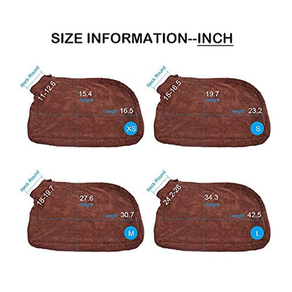 Dog Bathrobe Towel,Microfiber Dog Bag,Bathrobe Absorbent Zipper for Puppy Small Medium Dogs - size: Small