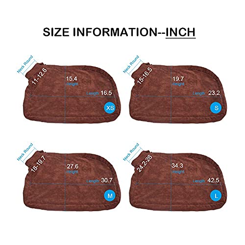 Dog Bathrobe Towel,Microfiber Dog Bag,Bathrobe Absorbent Zipper for Puppy Small Medium Dogs - size: Large