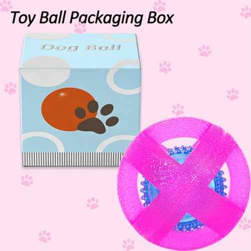 Indestructible Dog Balls 3.5 Inch Tough Chew Toys for Aggressive Chewers | Durable Pink Rubber Treat Dispensing Puzzle Dog Ball, Interactive Dual-Use Toy for Chewing, Feeding & Puppy Teething Relief - color: Pink