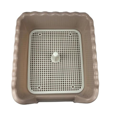 Lutema Indoor/Outdoor Training Dog Potty Tray for Small and Medium Puppies Litter Boxes in (Beige) - color: Beige