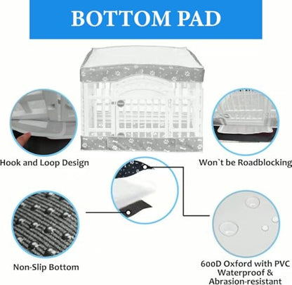 Dog Playpen Bottom Pad and Mesh Top Cover fit 36" x 36“ Puppy Playpen(Fence NOT Included),Reusable for Pet Training,Dog Crate,Waterproof Pet Pee Pads,Whelping,Puppies/Small Dogs,Hoop&Loop Design,Gray - color: 36"-BOTTOM and COVER-GARY