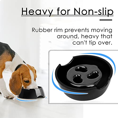 Super Design Slow Feeder Dog Bowl, 1 Cup(Holds Approx. 300ml), Non-Slip, Heat-Resistant, Sturdy, Dishwasher Safe, Suitable for Large Dogs - color: Black, size: M