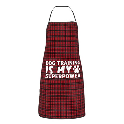 Dog Training is My Superpower Apron for cooking with Pockets Women Men Kitchen Chef Funny Aprons
