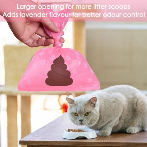 Poop Bags Rolls 256 Count - 9x13 Inches Pink Thickened Leakproof Lavender scent Poo Bags for Dogs, Eco-Friendly Pet Waste Bags for Walking, Home, Travel