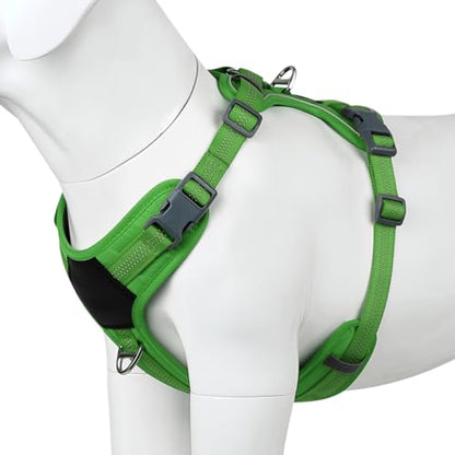 Plutus Pet No Pull Dog Harness, Release at Neck, Soft Padded, Reflective Adjustable Dog Vest Harness for Small, Medium, Large Dogs(Green, S) - color: Green, size: S