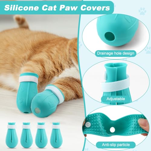 Cat Muzzle for Grooming, Adjustable Breathable Transparent Cat Astronaut Helmet with 4 Silicone Paw Shoes for Bath Nail Trimming (L for Over 10lbs Pets) - size: L (for Over 10lbs Pets)