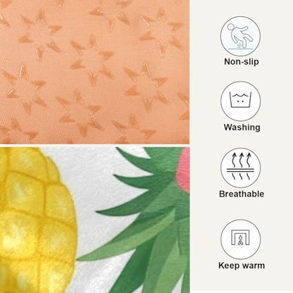 Pineapple Pattern Pet Bed Mat for Dogs and Cats, Soft Washable Crate Pad with Non-Slip Bottom, Cozy Bed Cushion for Small Medium Large Pets, 18x24 Inch - size: Small