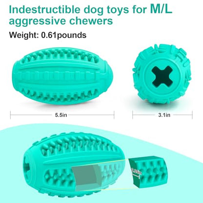 Squeaky Dog Balls for Aggressive Chewers, Indestructible Squeaky Toys for Large Dogs, Treat Dispensing Toys Interactive, Treat Toy Ball, Super Chewer Toy Large Breed