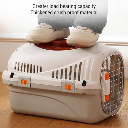 Plastic Kennels Rolling Plastic Airline Approved Wire Door Travel Dog Crate, 19.88 x 12.8 x 7.87in Airline Cat Carrier Kennel Hard Shell Ventilation Large Space Pet Travel