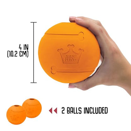 Chew King Flavored Rubber Ball Collection, 4 Inch Bacon Flavor Rubber Fetch Balls 2-Pk - color: C) 4" 2-Pack (Bacon)