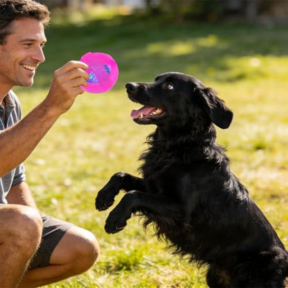 Indestructible Dog Balls 3.5 Inch Tough Chew Toys for Aggressive Chewers | Durable Pink Rubber Treat Dispensing Puzzle Dog Ball, Interactive Dual-Use Toy for Chewing, Feeding & Puppy Teething Relief - color: Pink