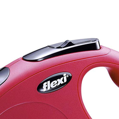 FLEXI New Classic Retractable Dog Leash (Tape), 10 ft, Extra Small, Red - size: X-Small - up to 26 lbs