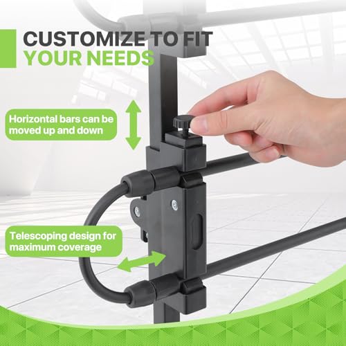 Magshion Adjustable Dog Barrier, Pet Gate Vehicle Back Seat Divider Universal for SUVs, Cars, Trucks & Minivans, 34''-60'' Wide, 30''-50'' Tall, Strong Metal Tubing & Easy Install, Black
